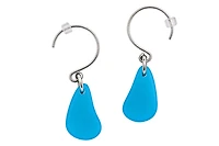 Cultured Sea Glass Earrings Blue