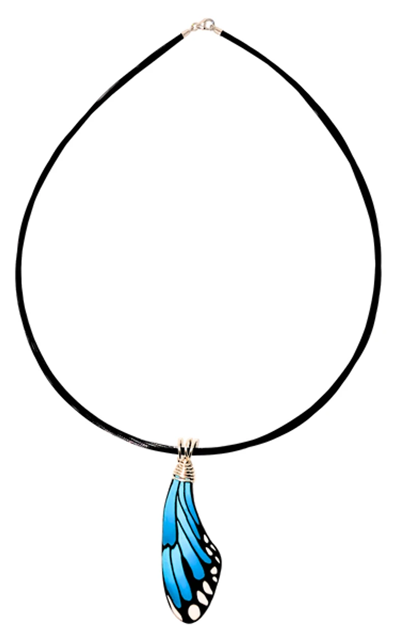 Butterfly Wing Pendant - Blue Morpho