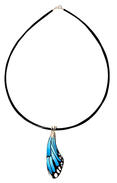 Butterfly Wing Pendant - Blue Morpho