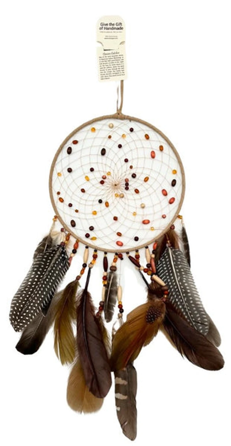 First Nations Dream Catcher - Spirit Feather (Brown)