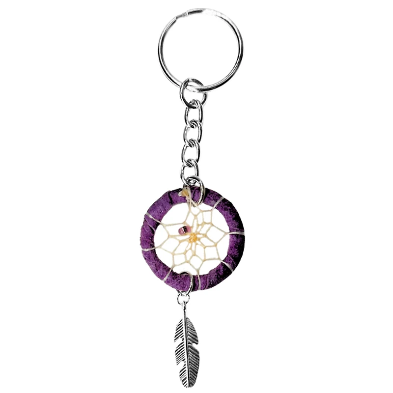 First Nations Dream Catcher Keychain - Purple