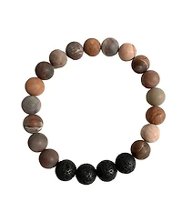 Men's Grounded Bracelet - Petrified Wood 10mm