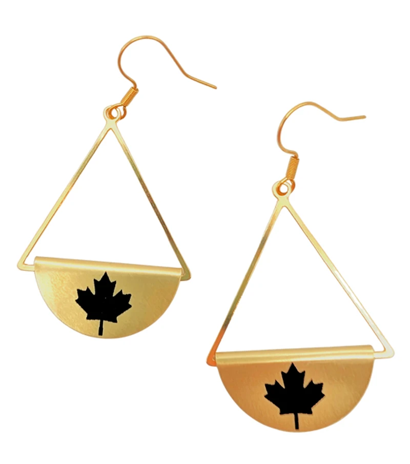 Dangle Gold and Black Earrings