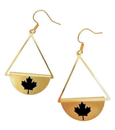 Dangle Gold and Black Earrings