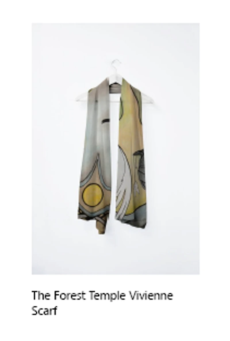 "Forest Temple" Chiffon Scarf