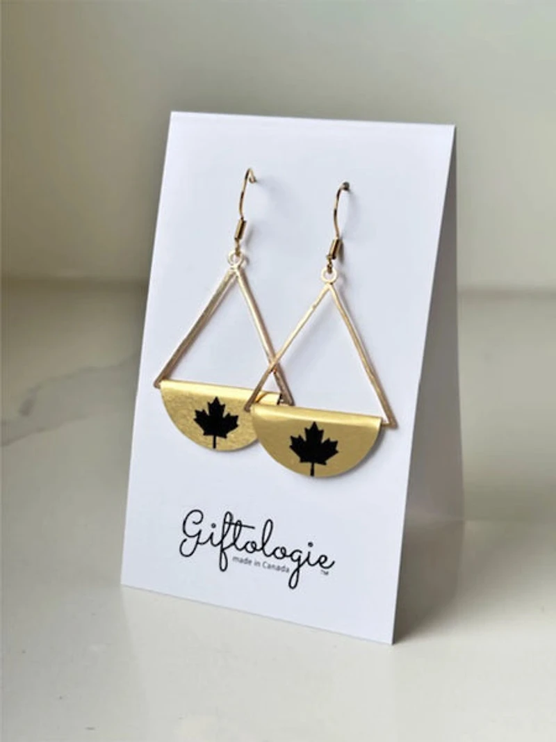 Dangle Gold and Black Earrings