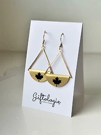 Dangle Gold and Black Earrings
