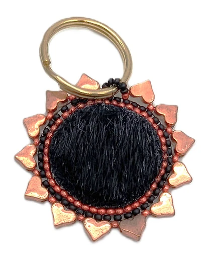 Beaded Sealskin Keychain