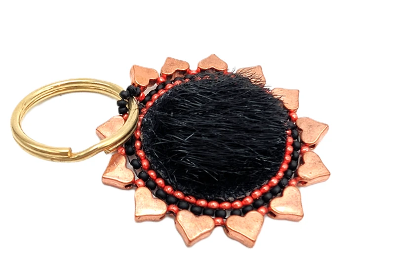 Beaded Sealskin Keychain