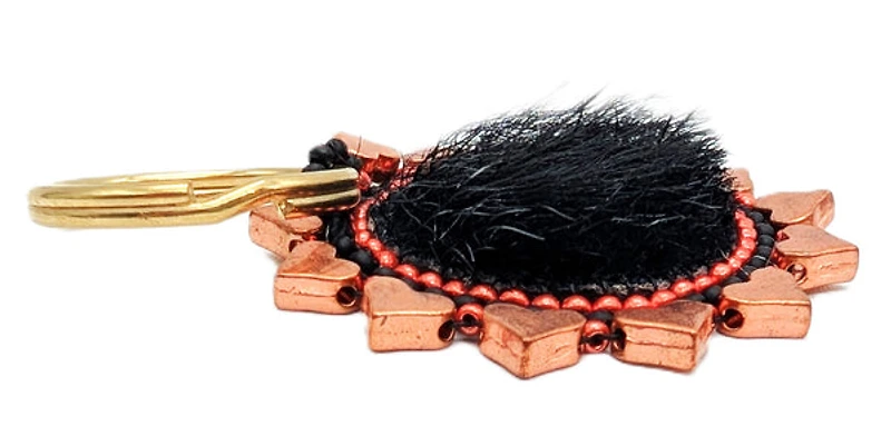 Beaded Sealskin Keychain
