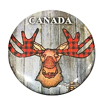 Funky Plaid Moose Magnet