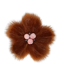 Orange Sealskin Flower Brooch - Sanija Padluq