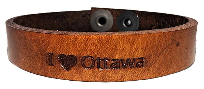 Leather "I <3 Ottawa" Bracelet