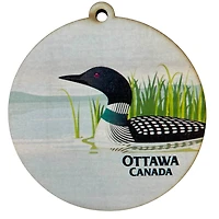 Ottawa Canada Loon Wood Ornament