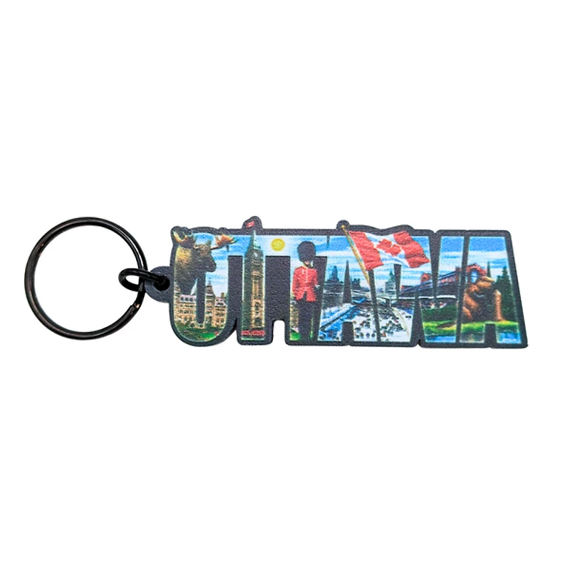 Ottawa Word Collage Keychain