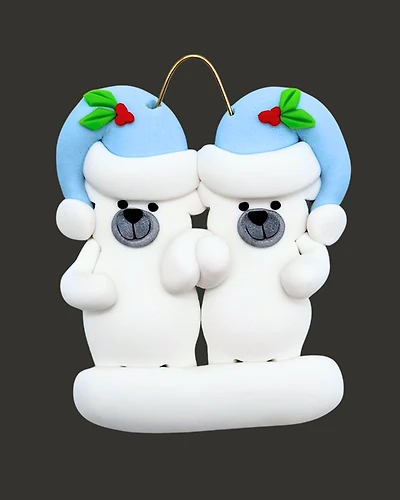 Polar Bear  Family Couple Ornament