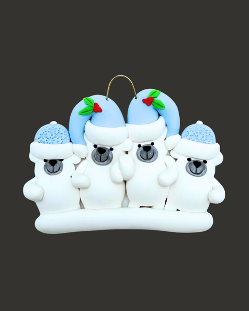 Polar Bear Family of 4 Ornament