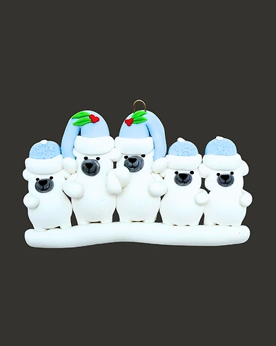 Polar Bear Family of 5 Ornament