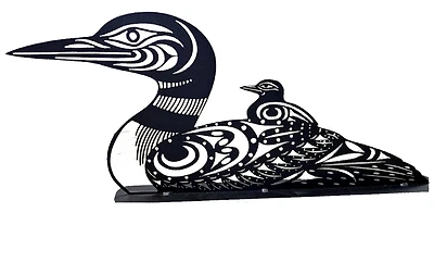 First Nations Loon and Baby - Standing