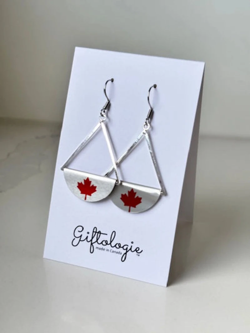 Dangle Silver and Red Earrings
