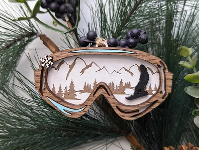 Snowboard Goggles Ornament