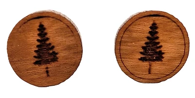 Wooden Trees Stud Earrings