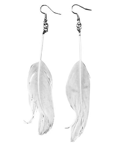 Ptarmigan Feather Earrings - White