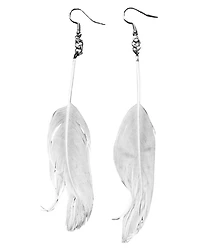 Ptarmigan Feather Earrings - White