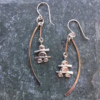 Inukshuk Feather Earrings