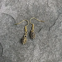 Gold Pine Cone Earrings