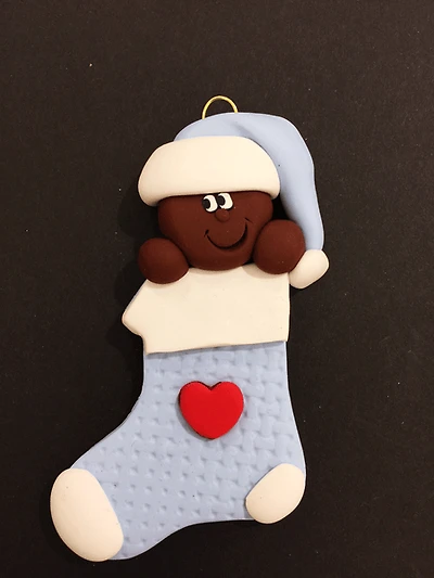 Stocking Baby Blue Ornament