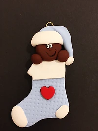 Stocking Baby Blue Ornament