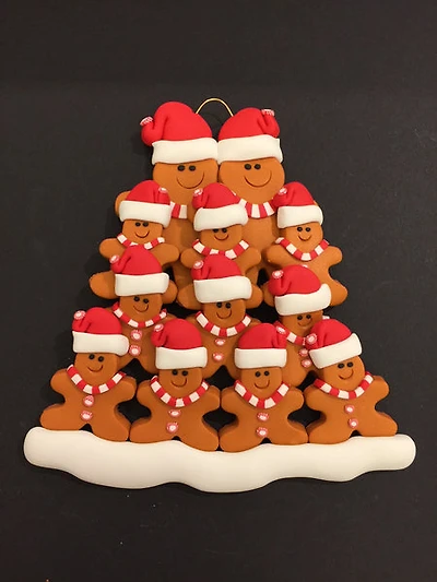 Gingerbread Family of 12 Ornament