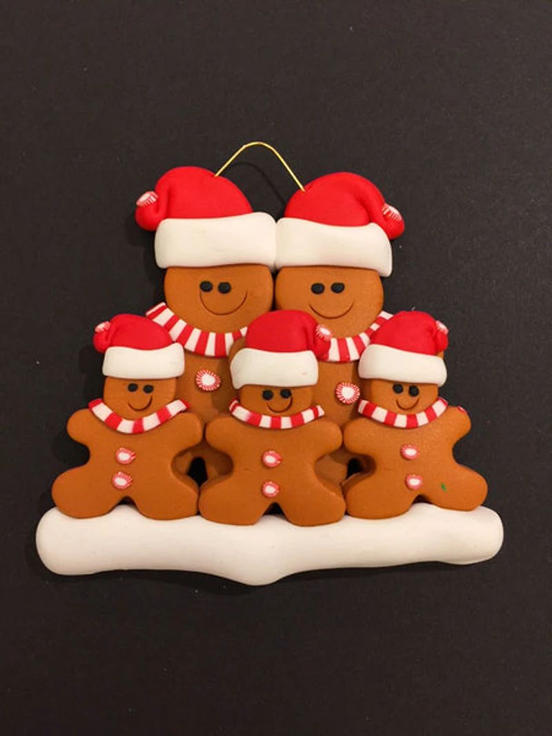 Gingerbread Family of 5 Ornament
