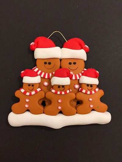 Ginger Bread Family of 5 Ornament