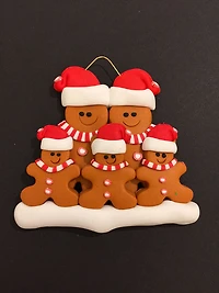 Gingerbread Family of 5 Ornament