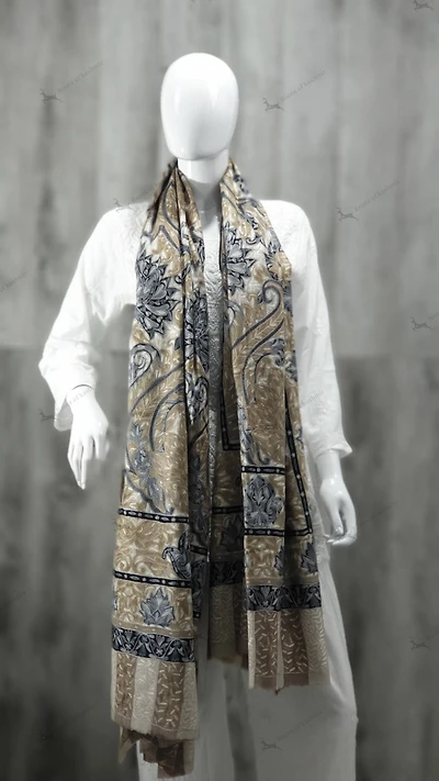 Pure Pashmina Kalamkari Shawl (ONE OF A KIND) extra large
