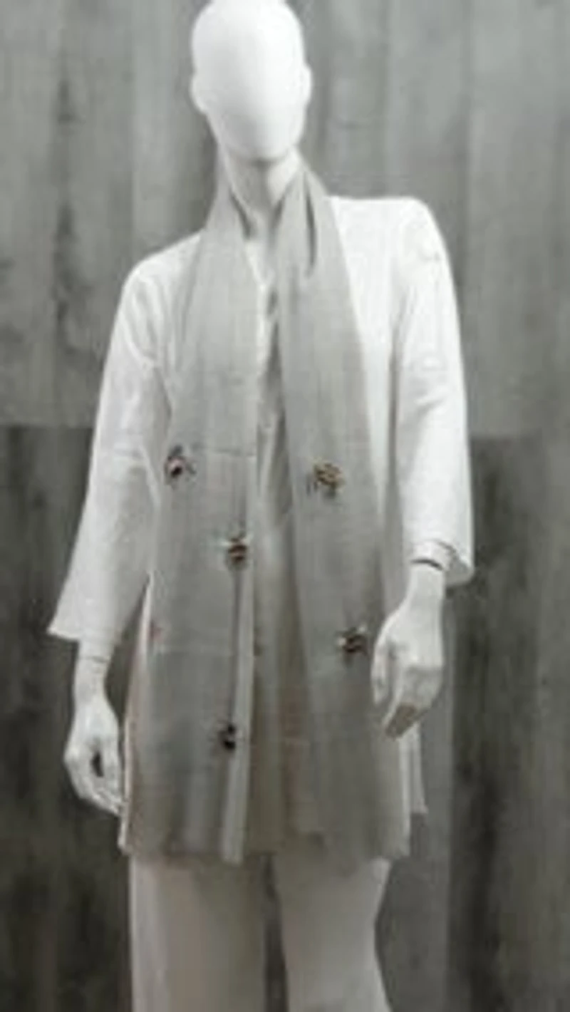 Cashmere Honey Bees Stole/Shawl Hand embroidered