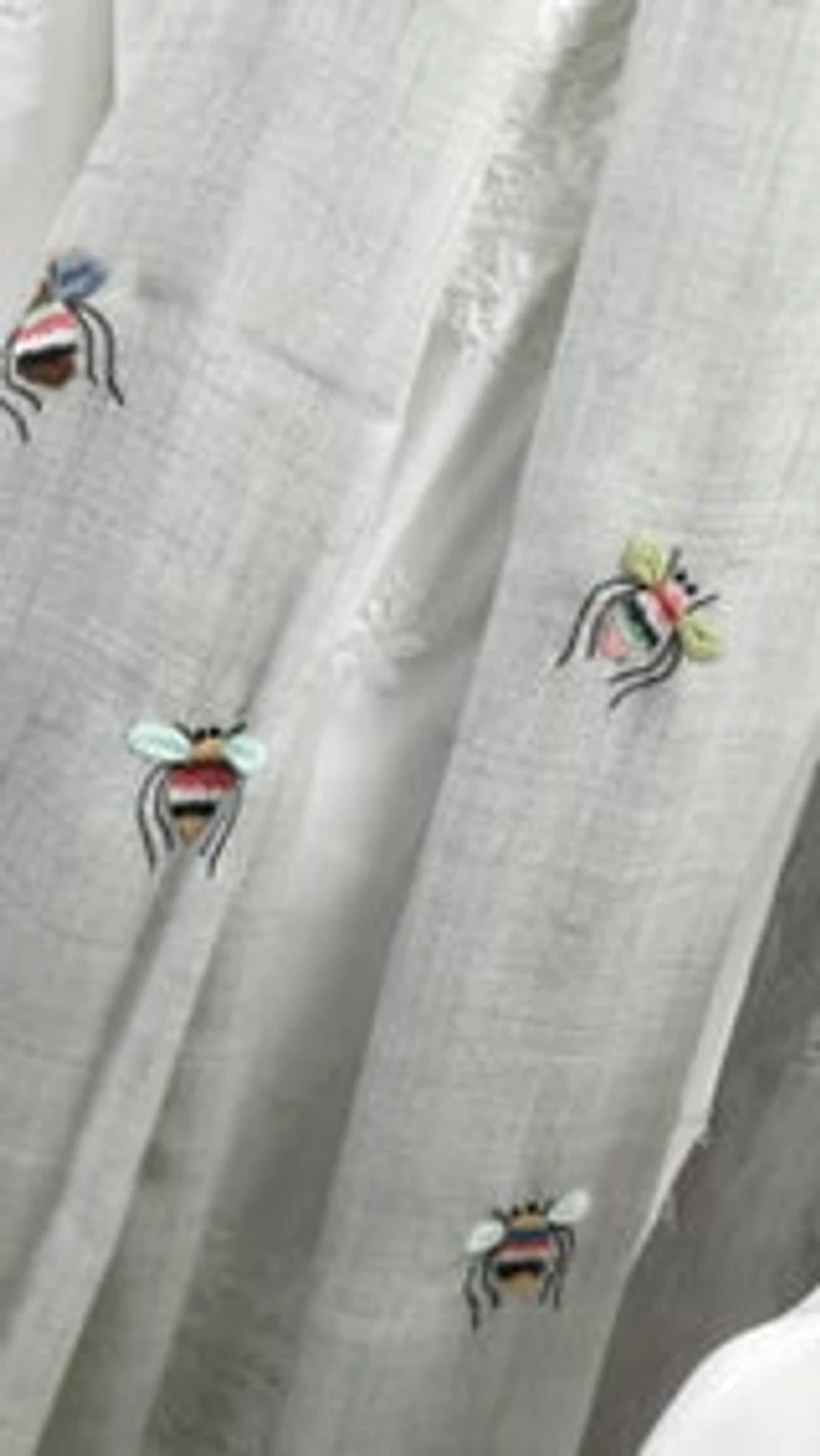 Cashmere Honey Bees Stole/Shawl Hand embroidered