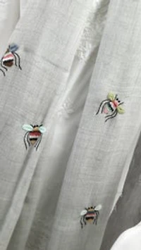 Cashmere Honey Bees Stole/Shawl Hand embroidered
