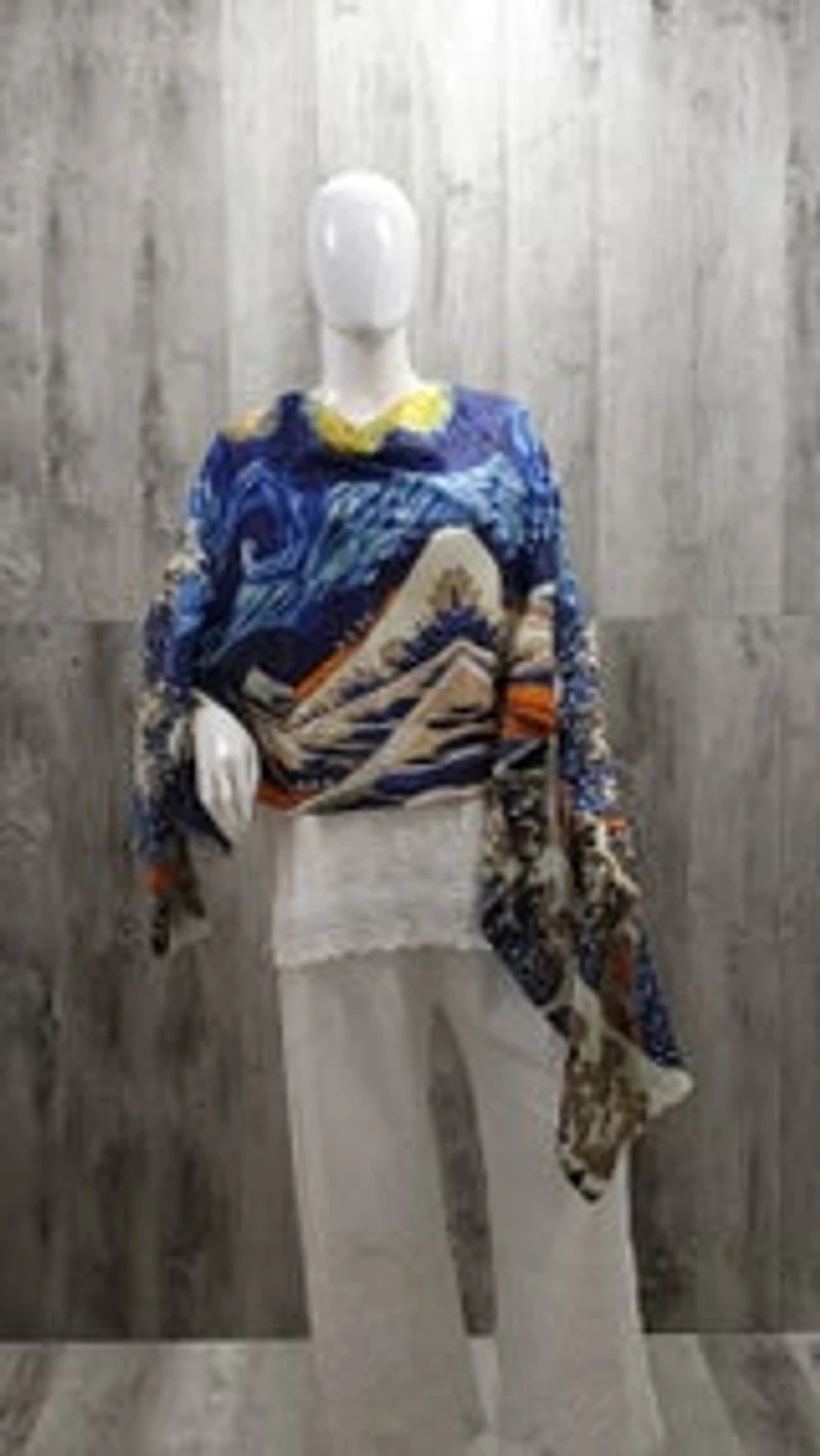Cashmere Waves & Starry Night Scarf / Stole