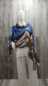 Cashmere Waves & Starry Night Scarf / Stole
