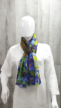 Cashmere Irises Scarf