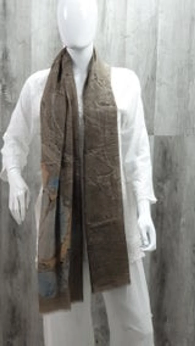 Marble Paint on Cashmere Stole Scarf