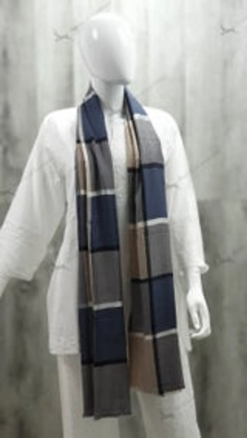 Cashmere & Silk Line Stole / Scarf