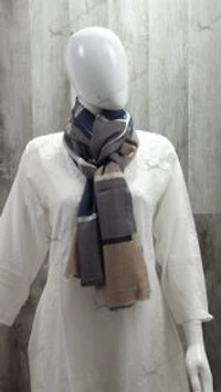 Cashmere & Silk Line Stole / Scarf