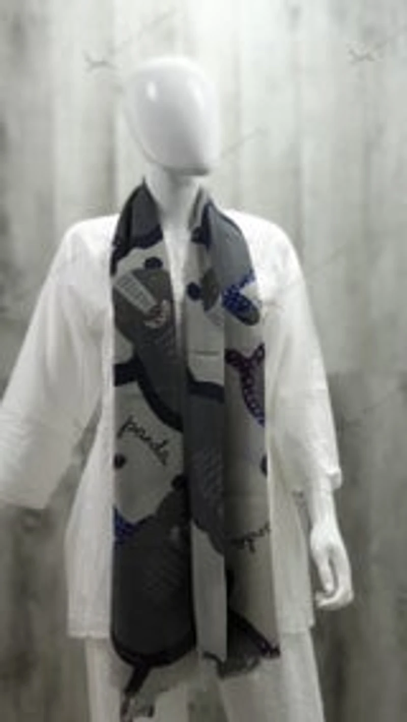 Wool & Silk Panda Stole