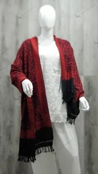 Cashmere Stole with Ari hand Work ( similar to crewel work ) Handmade