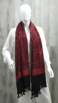 Cashmere Stole with Ari hand Work ( similar to crewel work ) Handmade