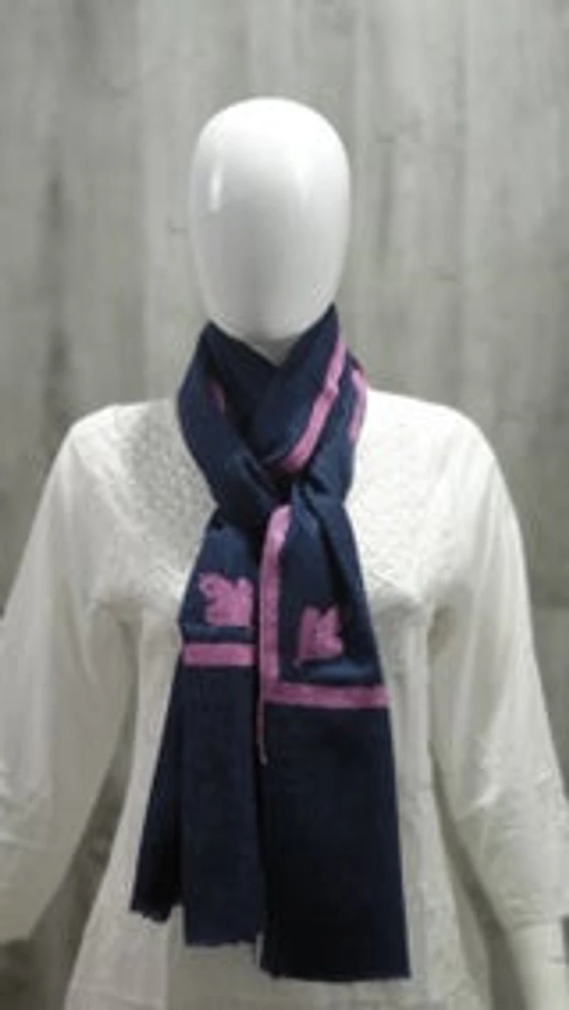 Pure Pashmina Stole Sozni Hand Embroidered (ONE OF A KIND
